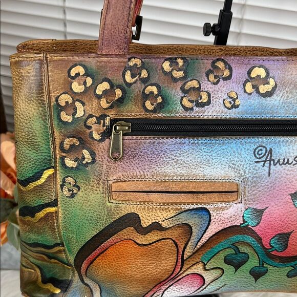 Anuschka Hand-Painted Multicolor Tote Bag - Picture 4 of 10
